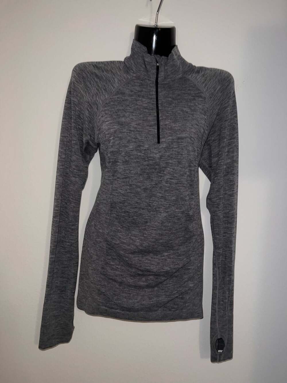 Victoria's Secret VSX Sport Seamless Quarter-Zip Pullover Top Grey Size M